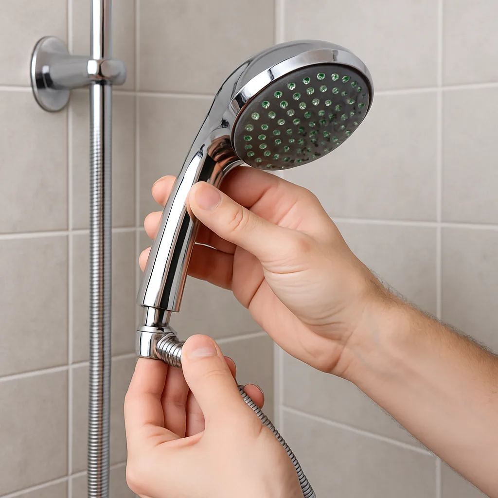 Douchekop vervangen zonder gereedschap