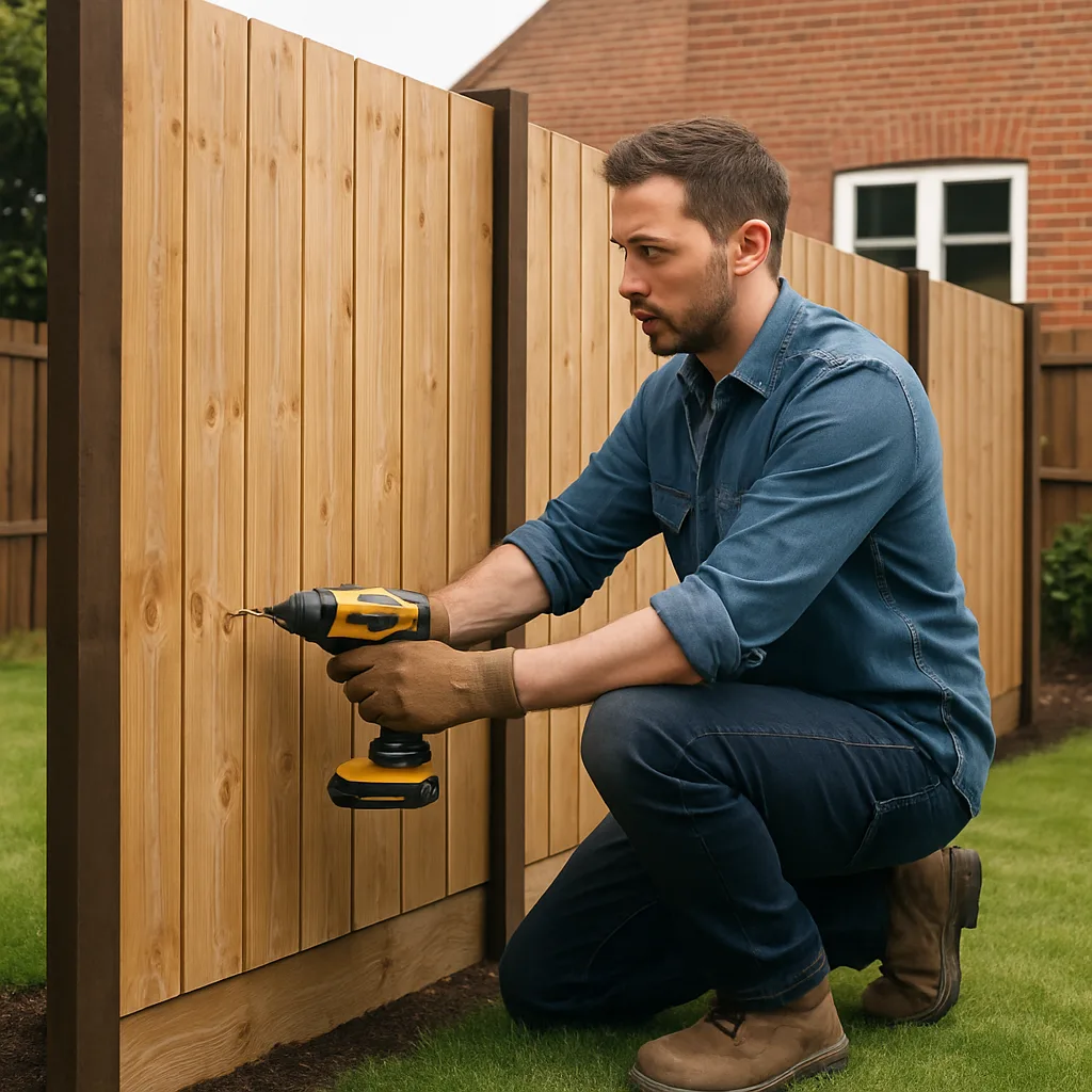 Houten schutting plaatsen zonder hulp