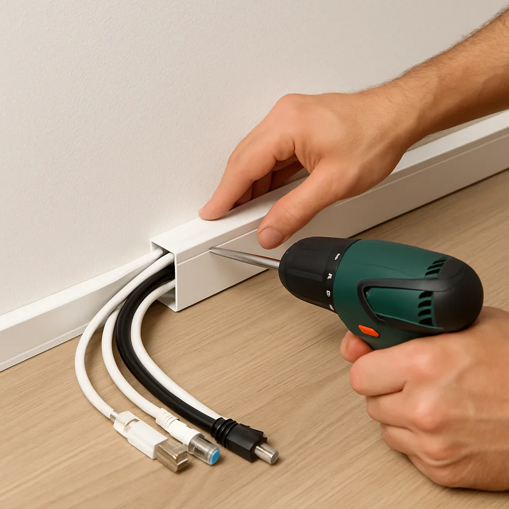 Kabelgoten plaatsen voor nette kabelafwerking thuis