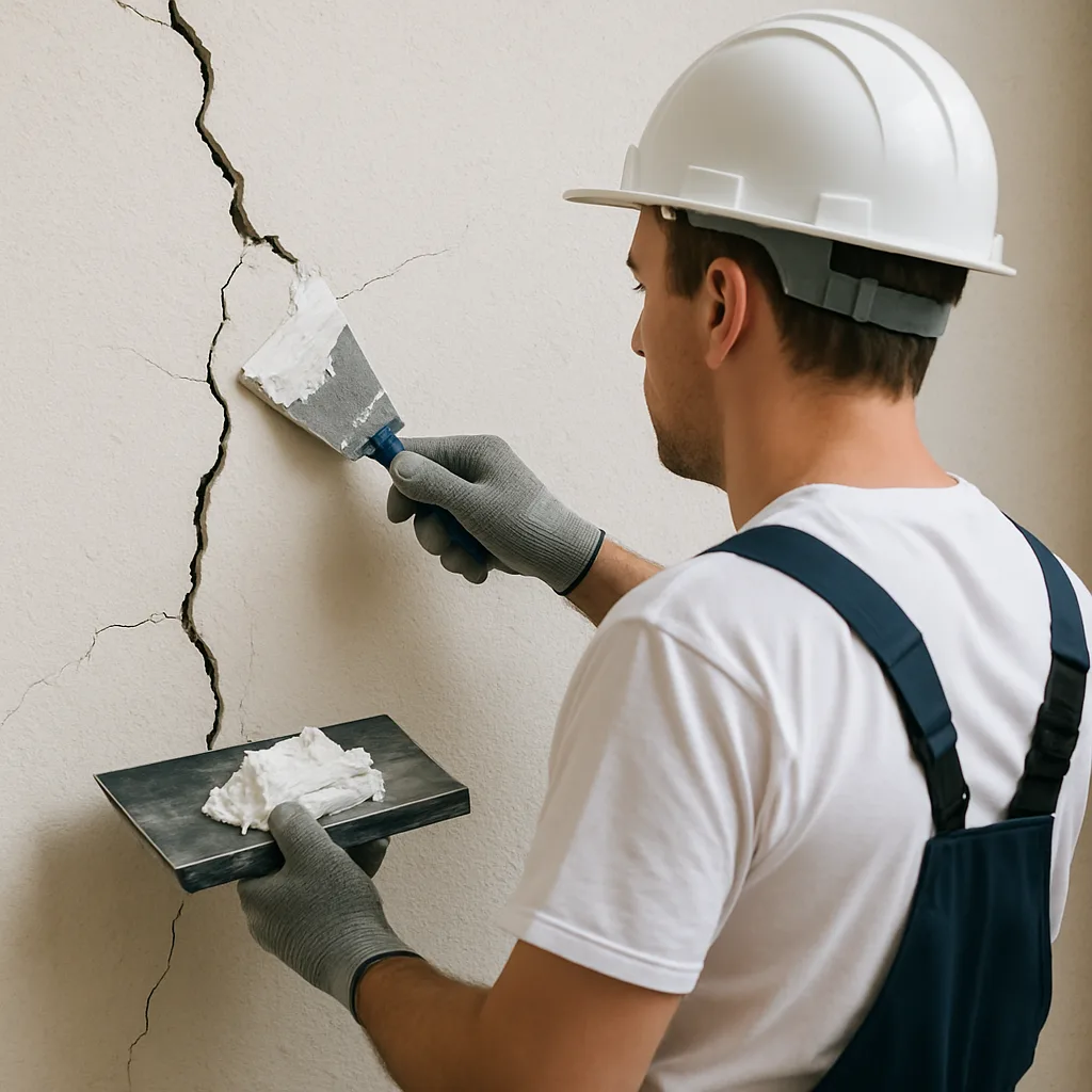 Scheuren in muren herstellen als een vakman