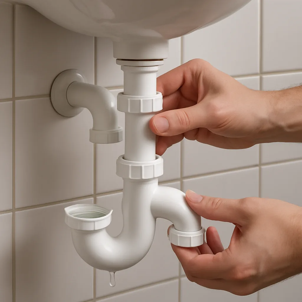 Sifon schoonmaken en terugplaatsen zonder lekken