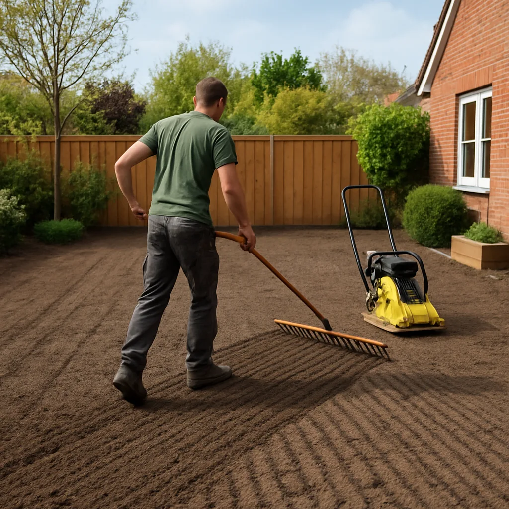 Tuin egaliseren voor nieuw gazon