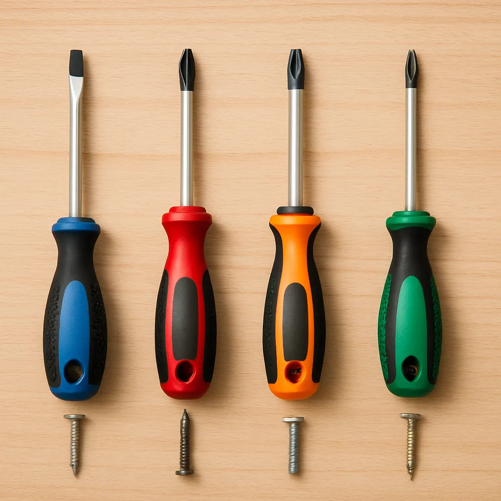 Verschillende schroevendraaiers en hun toepassingen